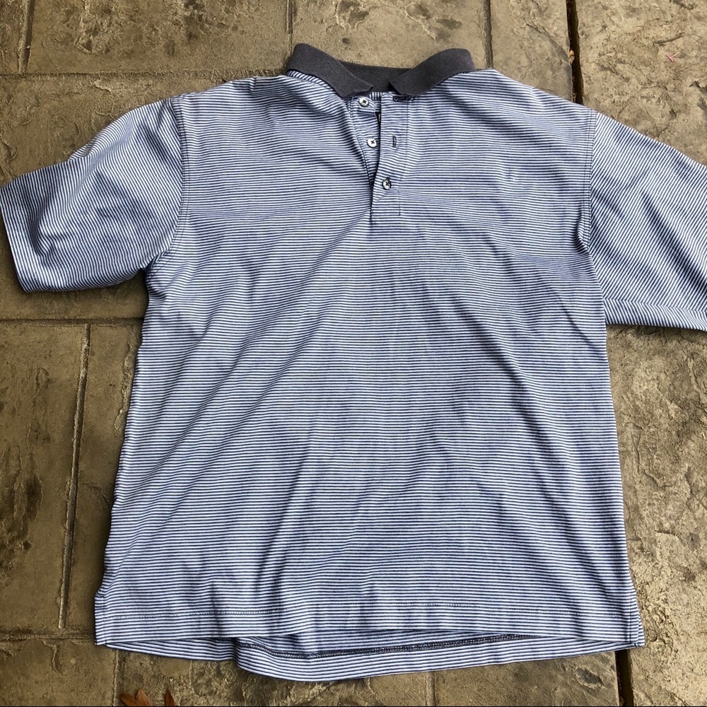 Nike Tiger Woods gray striped Polo shirt medium